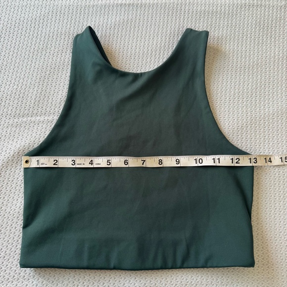 Girlfriend Collective Dylan High Neck Racerback Sports Bra Moss Green size Small - Picture 5 of 8